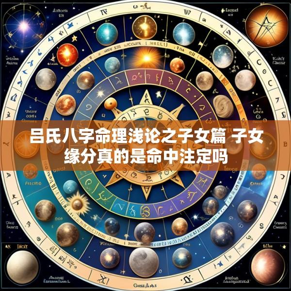 吕氏八字命理浅论之子女篇 子女缘分真的是命中注定吗