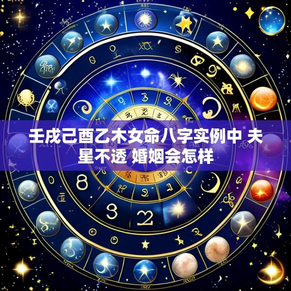 壬戌己酉乙木女命八字实例中 夫星不透 婚姻会怎样