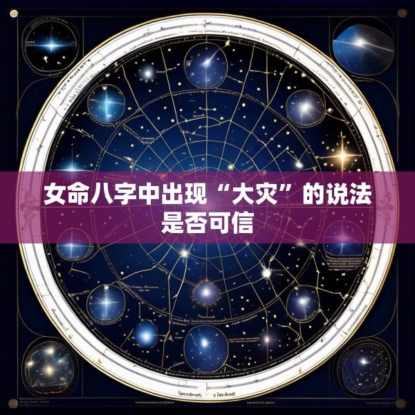 女命八字中出现“大灾”的说法是否可信