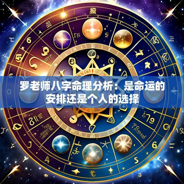 罗老师八字命理分析：是命运的安排还是个人的选择