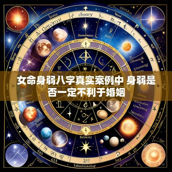 女命身弱八字真实案例中 身弱是否一定不利于婚姻
