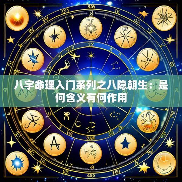 八字命理入门系列之八隐朝生：是何含义有何作用