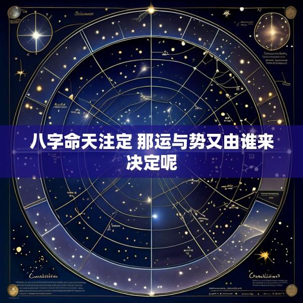 八字命天注定 那运与势又由谁来决定呢