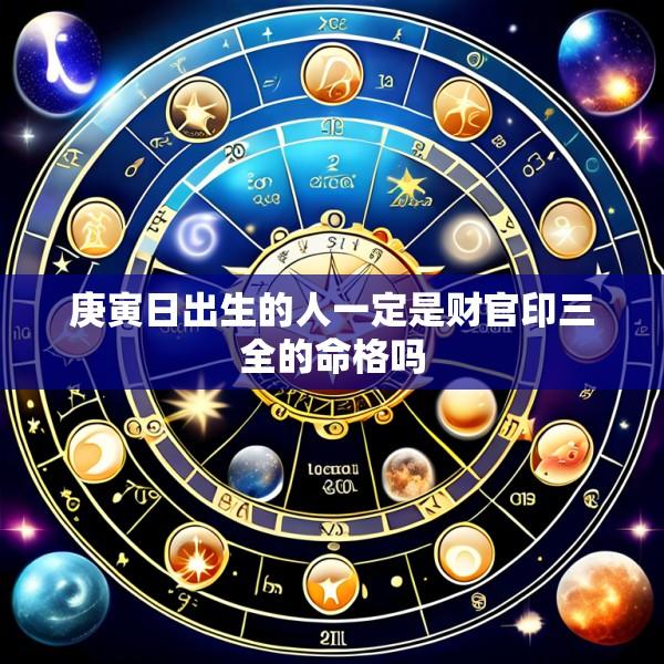 庚寅日出生的人一定是财官印三全的命格吗