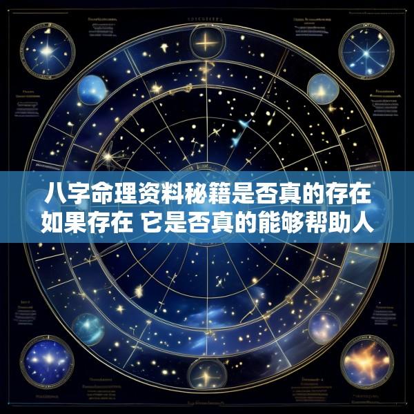 八字命理资料秘籍是否真的存在如果存在 它是否真的能够帮助人们了解命运