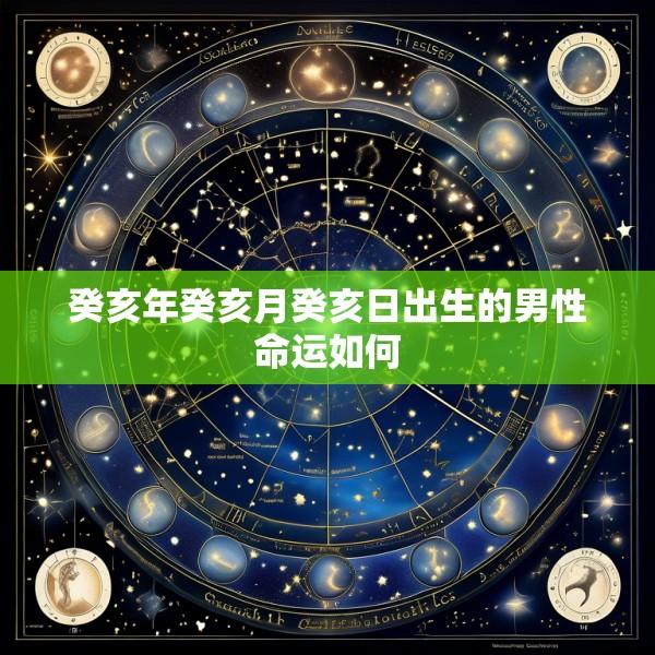 癸亥年癸亥月癸亥日出生的男性命运如何