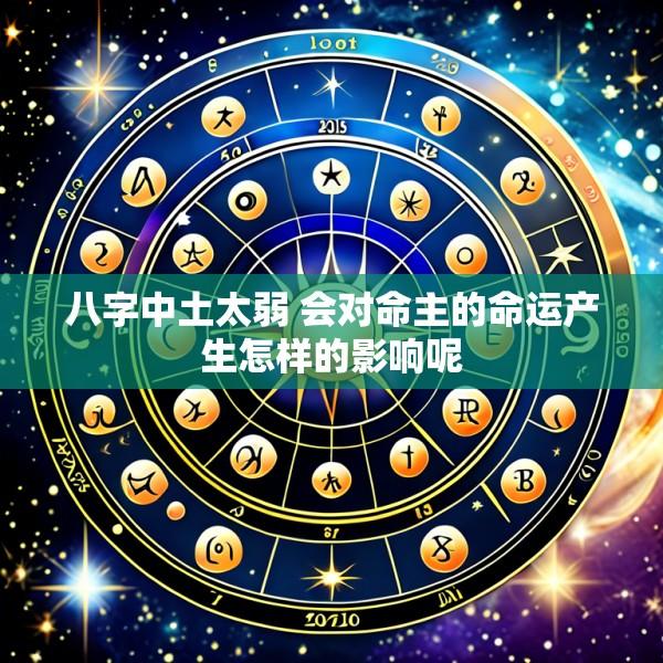 八字中土太弱 会对命主的命运产生怎样的影响呢