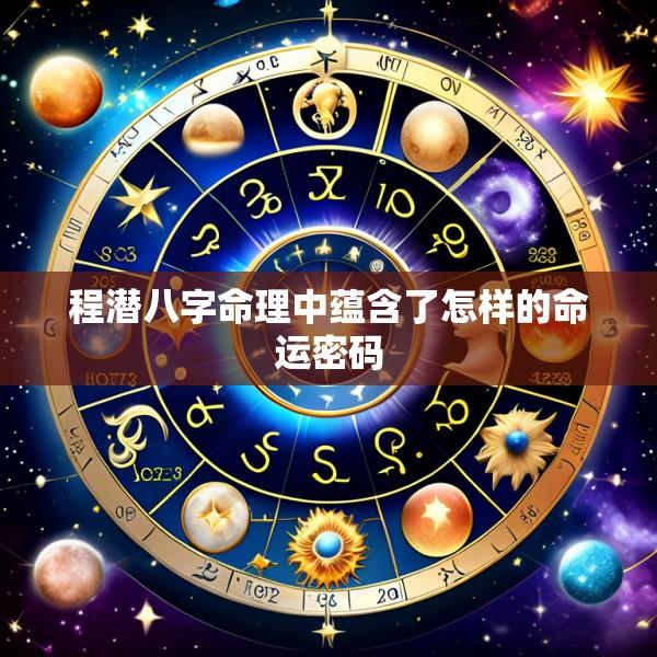 程潜八字命理中蕴含了怎样的命运密码