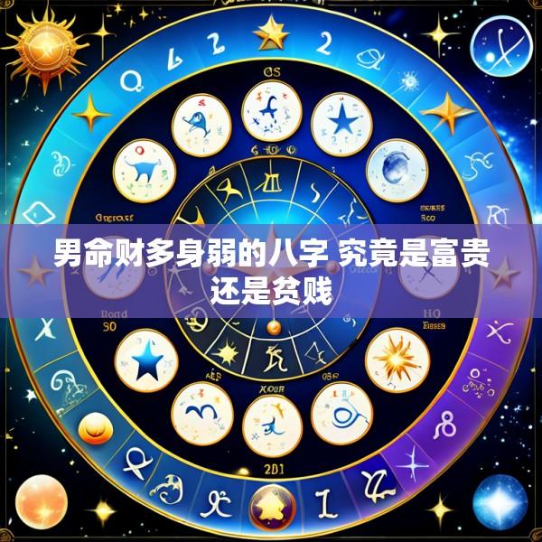 男命财多身弱的八字 究竟是富贵还是贫贱