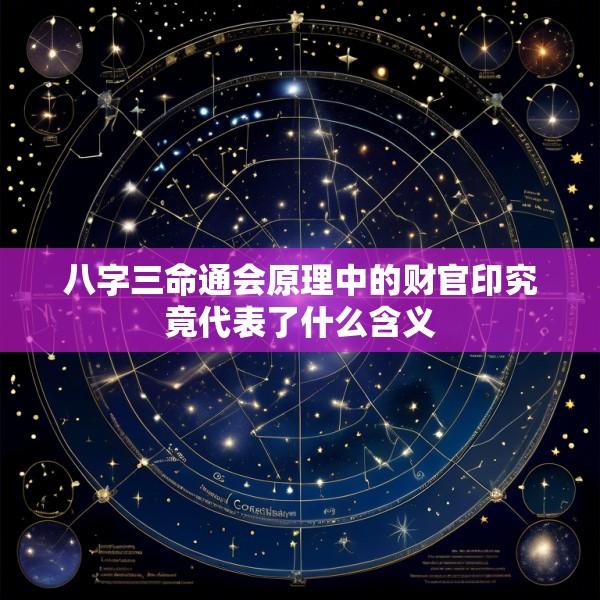 八字三命通会原理中的财官印究竟代表了什么含义