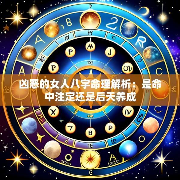 凶恶的女人八字命理解析：是命中注定还是后天养成