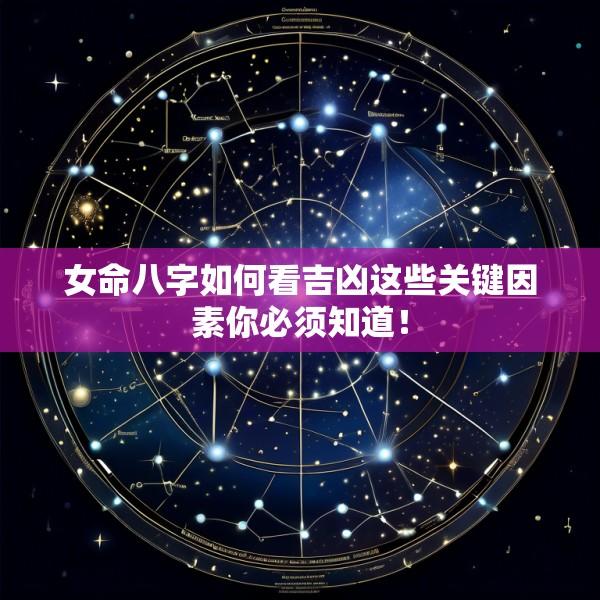 女命八字如何看吉凶这些关键因素你必须知道！