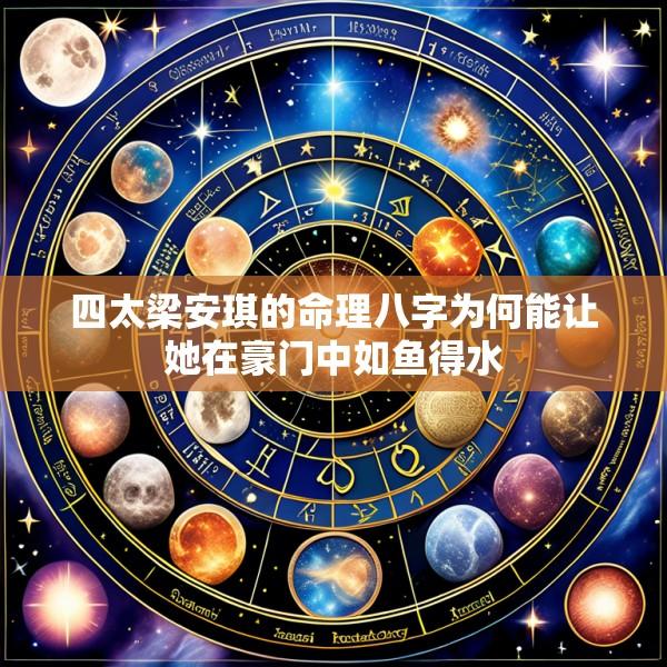 四太梁安琪的命理八字为何能让她在豪门中如鱼得水