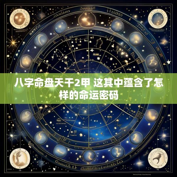 八字命盘天干2甲 这其中蕴含了怎样的命运密码