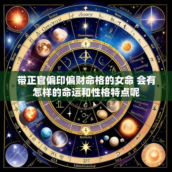带正官偏印偏财命格的女命 会有怎样的命运和性格特点呢