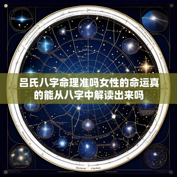 吕氏八字命理准吗女性的命运真的能从八字中解读出来吗