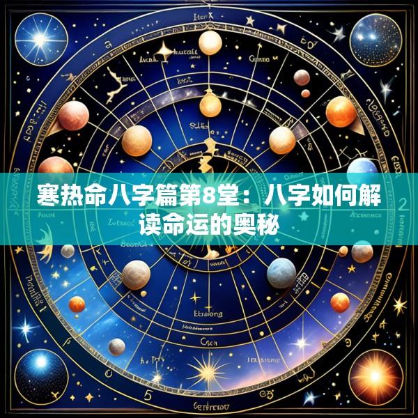 寒热命八字篇第8堂：八字如何解读命运的奥秘