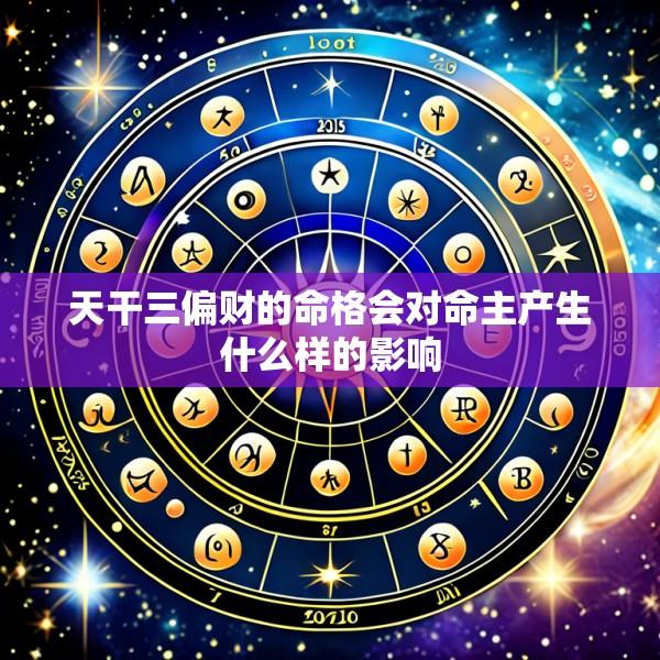 天干三偏财的命格会对命主产生什么样的影响