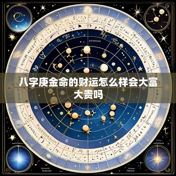 八字庚金命的财运怎么样会大富大贵吗