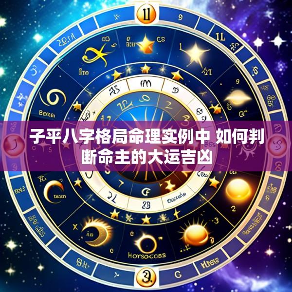 子平八字格局命理实例中 如何判断命主的大运吉凶