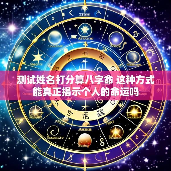 测试姓名打分算八字命 这种方式能真正揭示个人的命运吗