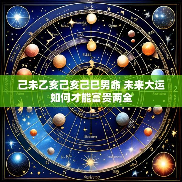 己未乙亥己亥己巳男命 未来大运如何才能富贵两全