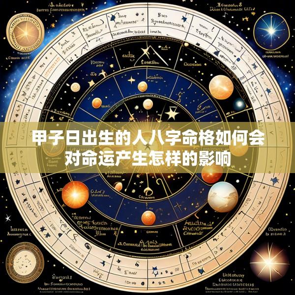 甲子日出生的人八字命格如何会对命运产生怎样的影响