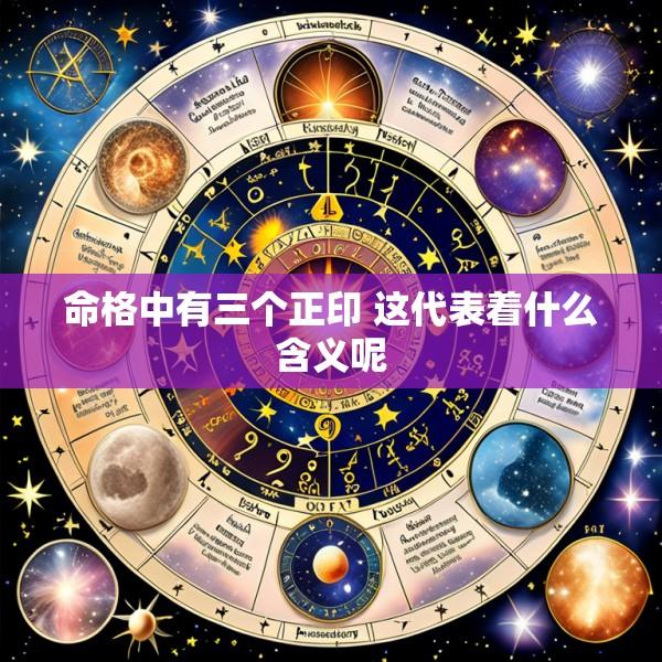 命格中有三个正印 这代表着什么含义呢