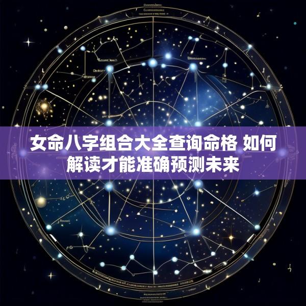 女命八字组合大全查询命格 如何解读才能准确预测未来