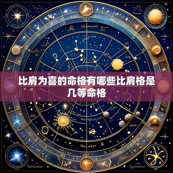 比肩为喜的命格有哪些比肩格是几等命格