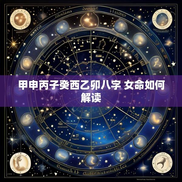 甲申丙子癸西乙卯八字 女命如何解读