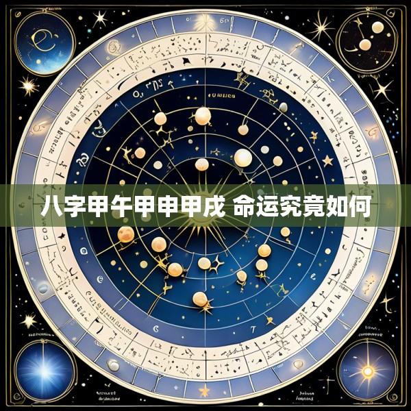 八字甲午甲申甲戌 命运究竟如何