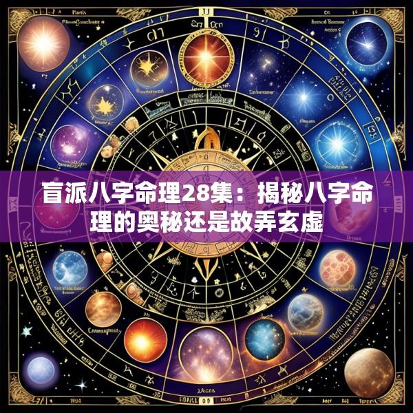 盲派八字命理28集：揭秘八字命理的奥秘还是故弄玄虚