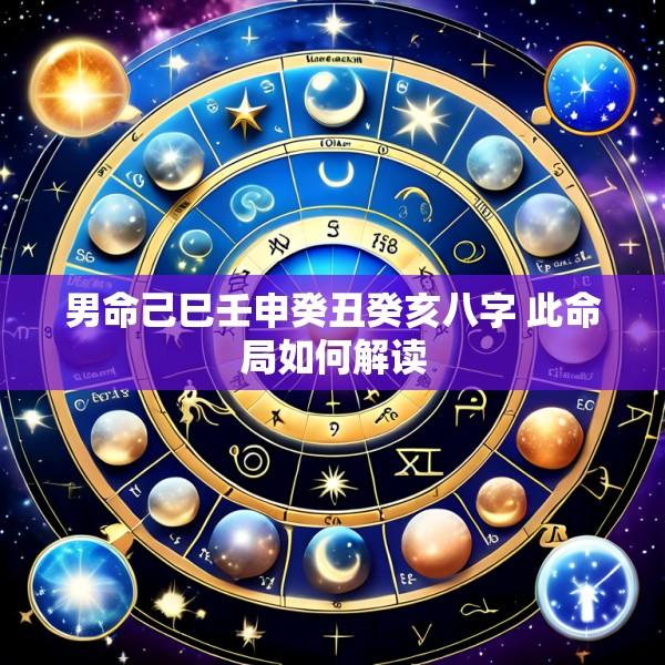 男命己巳壬申癸丑癸亥八字 此命局如何解读