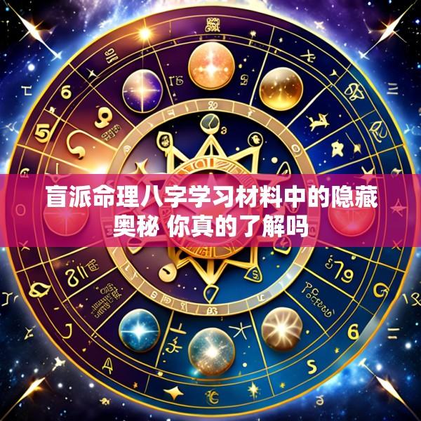盲派命理八字学习材料中的隐藏奥秘 你真的了解吗