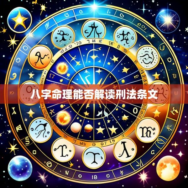 八字命理能否解读刑法条文