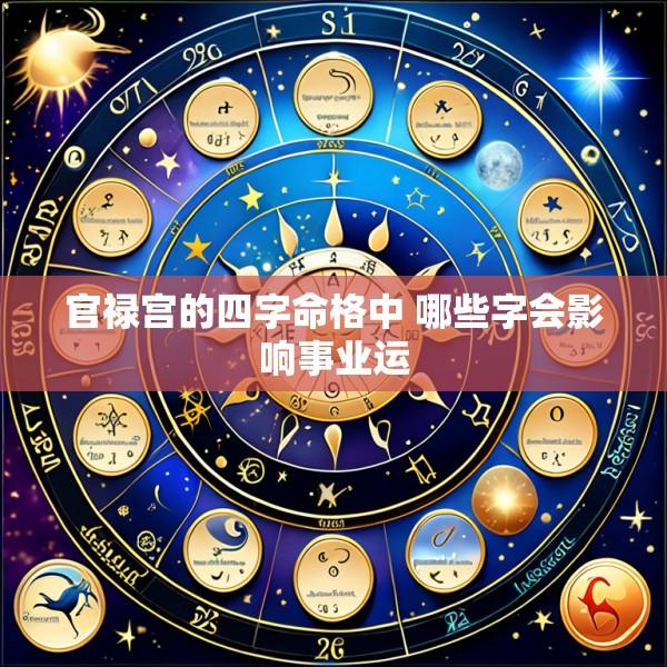 官禄宫的四字命格中 哪些字会影响事业运