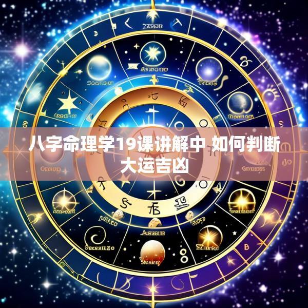 八字命理学19课讲解中 如何判断大运吉凶