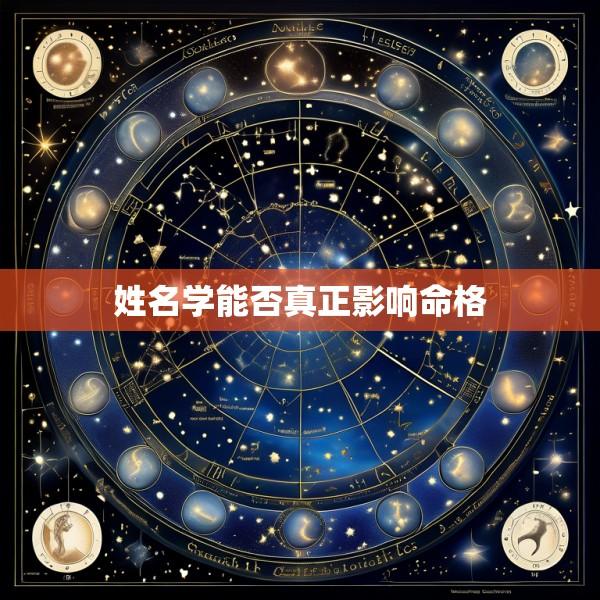 姓名学能否真正影响命格