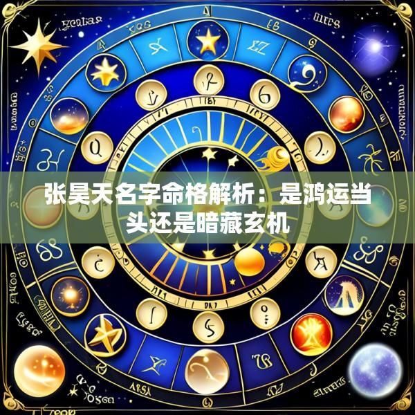 张昊天名字命格解析：是鸿运当头还是暗藏玄机
