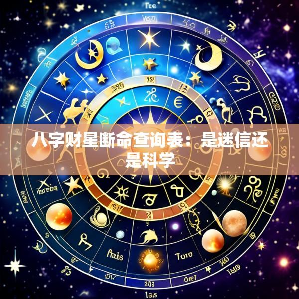 八字财星断命查询表：是迷信还是科学