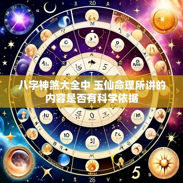 八字神煞大全中 玉仙命理所讲的内容是否有科学依据