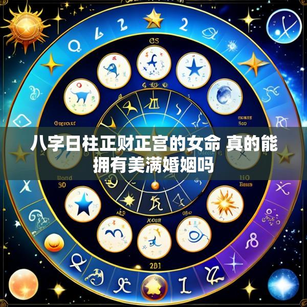 八字日柱正财正宫的女命 真的能拥有美满婚姻吗