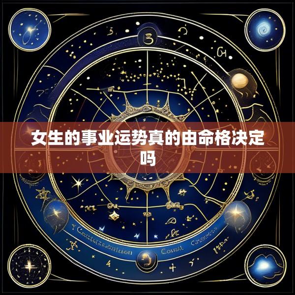 女生的事业运势真的由命格决定吗