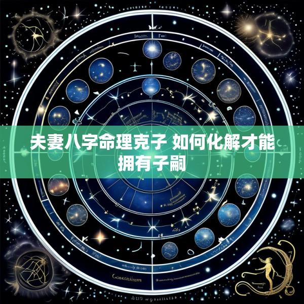 夫妻八字命理克子 如何化解才能拥有子嗣