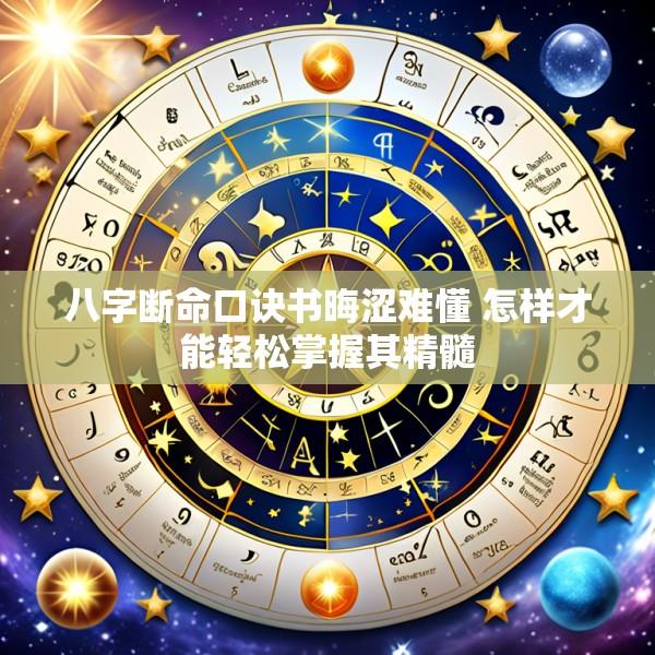 八字断命口诀书晦涩难懂 怎样才能轻松掌握其精髓