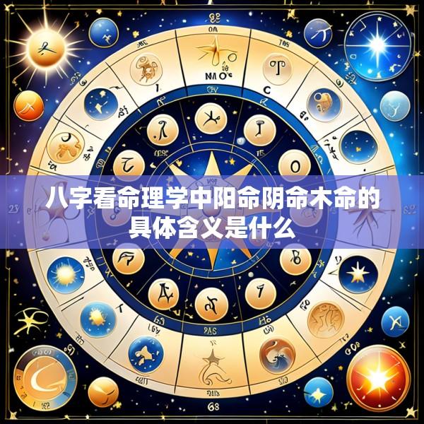 八字看命理学中阳命阴命木命的具体含义是什么