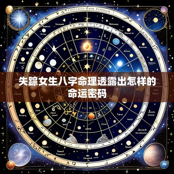 失踪女生八字命理透露出怎样的命运密码