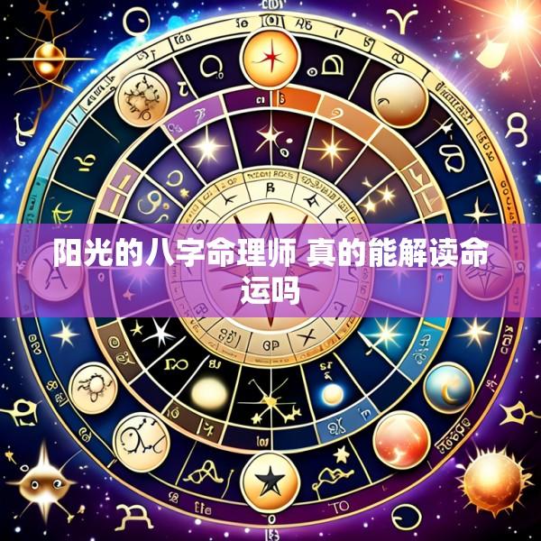 阳光的八字命理师 真的能解读命运吗