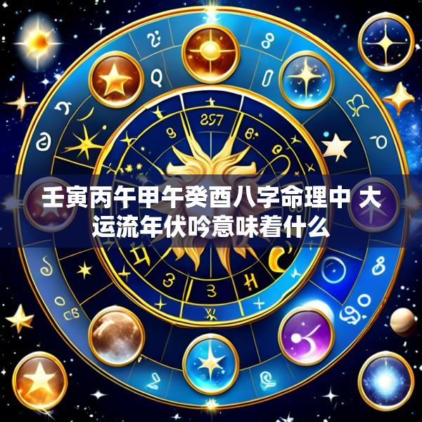 壬寅丙午甲午癸酉八字命理中 大运流年伏吟意味着什么